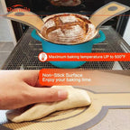 Silicone Bread Sling for Dutch Oven,[Non-Stick & Heat Resistant] Sourdough Silicone Bread Sling,2Pcs Round Reusable Bread Sling with Long Handles for Transfer Sourdough
