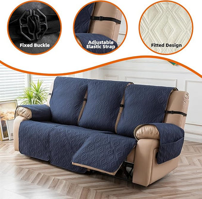 Genina Waterproof Couch Cover for Reclining Couch 3 Seater Non-Slip, Washable - Image 7