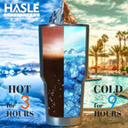 HASLE OUTFITTERS 30oz Stainless Steel Tumbler, Double Wall Vacuum Insulated Travel Mug Tumbler, Durable Insulated Coffee Mug, Gift Box Set (Amey Green, 12)