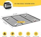 Small Baking Wire Rack Set of 2, E-far Non-stick Rack for Toaster Oven Cooking Roasting Broiling Grilling Meat Bacon, 8.7” x 6.2” Metal Bakeable Cooling Racks for Cookie Cake - Easy to Clean