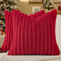 decorUhome Fall Faux Fur Throw Pillow Covers 18x18 Set of 2 Red | Decorative by decorUhome
