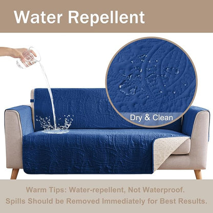 Blue Quilted Recliner Covers, Waterproof Recliner Chair Covers, Lazy Boy Chair - Image 7