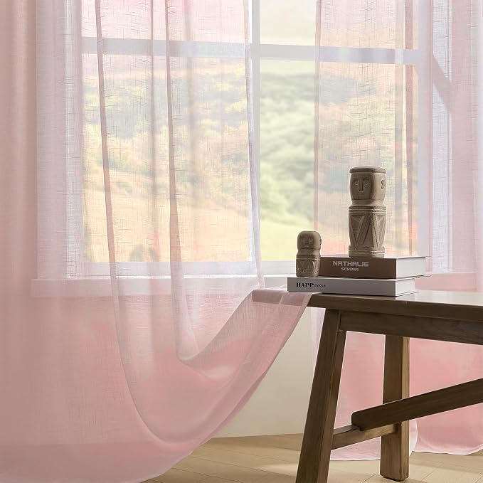 Joydeco Sheer Curtains 84 Inches Long, Window Curtains Privacy Assured - Image 4
