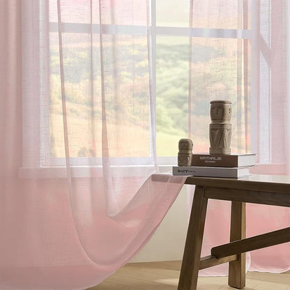 Joydeco Sheer Curtains 108 Inches Long, Window Curtains Privacy Assured - Image 4