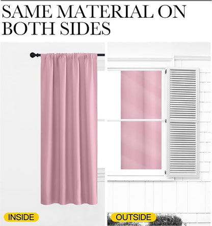 NICETOWN RV Blackout Curtains for Camper Windows, Rouge Pink, Kitchen Curtains - Image 5