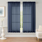 Sheer Navy Blue Curtains, Sheer Curtains 63 inch Length 2 Panels Set, Rod by OWENIE