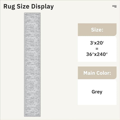 Soalmost Washable Hallway Runner Rug 3x20 Kitchen Entry Rugs Non-Slip, Foldable - Image 5