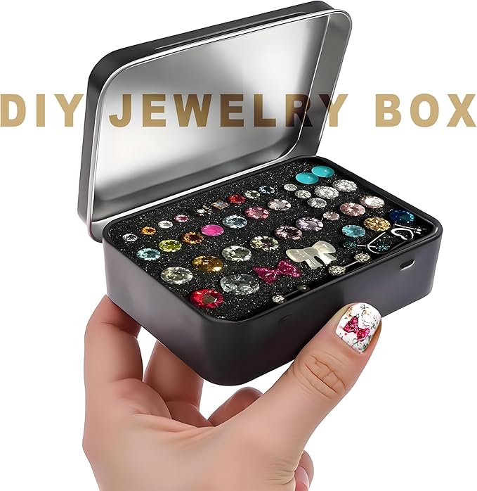 6 Pcs Small Metal Box With Lid -Black Hinged Cookie Jar,Used For Storage, Jewelry,Candy,Tea,Spices,Crafts,Pills,Mini Portable Storage Box,Card Game Storage Box,Black Tin 3.7x2.4x0.8 Inch