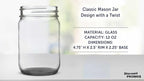 DISCOUNT PROMOS Decorating Mason Jars 12 oz. Set of 10, Bulk Pack - Glass Jars for Overnight Oats, Candies, Fruits, Pickles, Spices, Beverages - Black