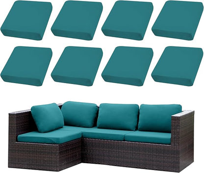 8PCS Patio Cushion Covers.Patio Furniture Couch SeatSlipcovers | Washable by SUKAIKEQA