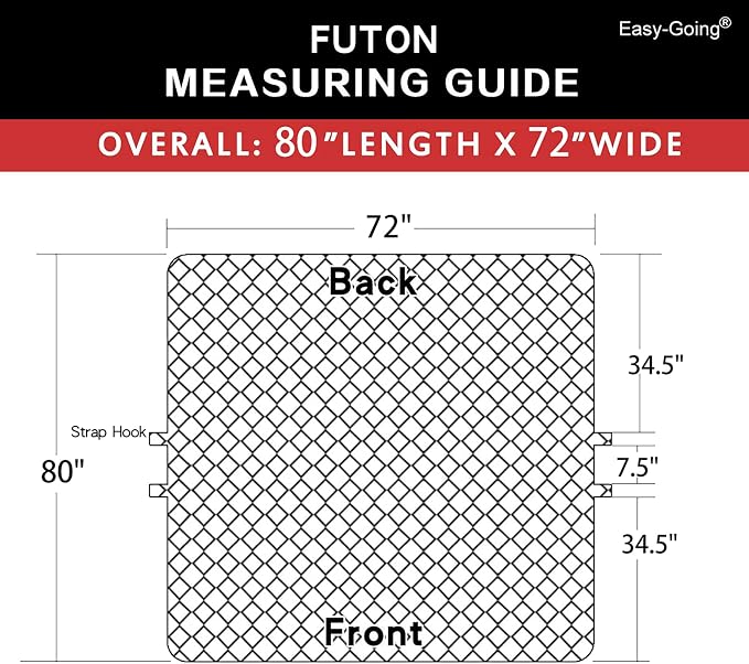 Easy-Going Reversible Couch Cover, Large Futon Sofa, Dark Blue/Ivory | Machine - Image 6