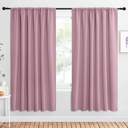 NICETOWN 2 Panels Blackout Curtains, Rod Pocket Window Curtains Room Darkning by NICETOWN