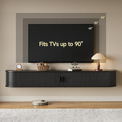 80" Floating TV Stand with Power Outlet - Image 3