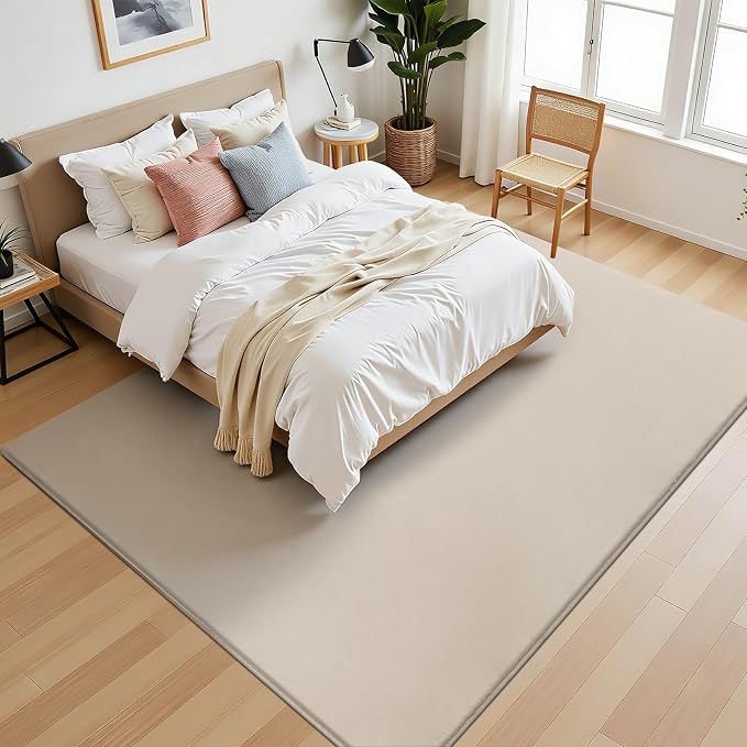 SHACOS Ultra Soft Faux Rabbit Fur Area Rug 5'x7', Non Slip Washable Padded - Image 8