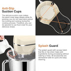 Mini Angel Stand Mixer,10-Speed Kitchen Electric Mixer,Tilt-Head Food Mixer with Dough Hook, Wire Whisk, Flat Beater, Stainless Steel Bowl (White2, 5QT)