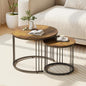 Garden 4 you Nesting Coffee Table, 23.6" Round Coffee Table Set of 2, Wooden by Garden4you