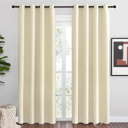 NICETOWN Beige Room Darkening Curtains 86" Long by NICETOWN