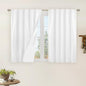 100% Blackout White Linen Curtains 40 Inches by LAMIT