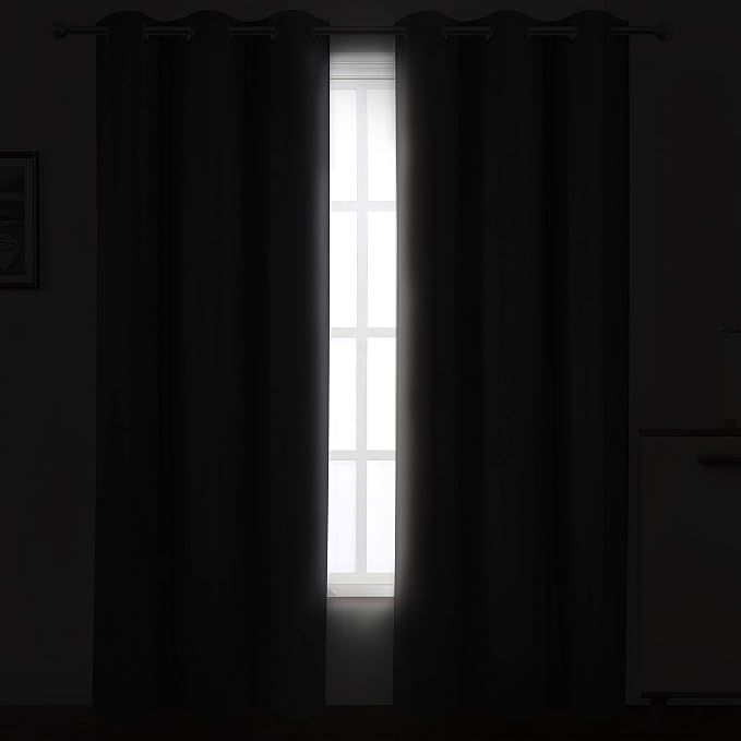 Grey Thermal Blackout Curtains/38 x 84 Inch/Set of 2 Panels Room Darkening - Image 3