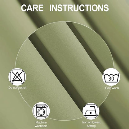 Blackout Curtains 42 x 63 inch/Sage Green Curtains Set of 2 Panels/Thermal - Image 4