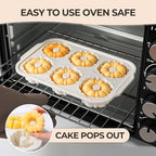 Mini Bundt Cake Pans for Baking, Silicone 6-Cavity Fluted Tube Cake Pan with Metal Reinforced Frame, Nonstick Baking Molds for Cupcake, Brownie, Donuts, Cornbread, Jello