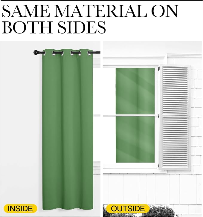 NICETOWN Room Darkening Curtains 63" Long Set of 2 - Image 6