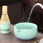 Japanese ceramic matcha bowl. 20 ounce ceramic bowl. Matcha tea bowl. A gift for matcha enthusiasts (blue)