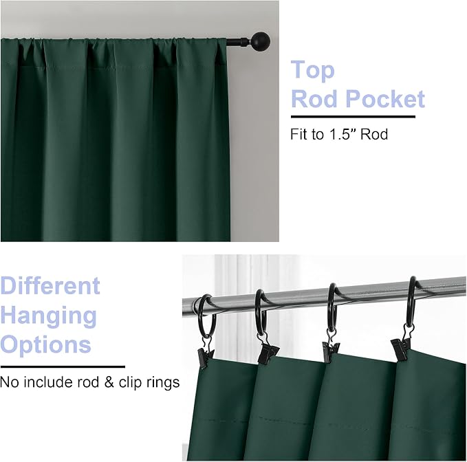 Simplebrand Ava Ever Green Blackout Curtains - Image 3