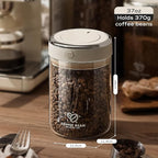 Coffee Canister with Premium Glass - Airtight Coffee Container with One-Way CO2 Valve and Freshness Tracker, Perfect for Coffee Bean Storage,(37 oz / 1100ml)