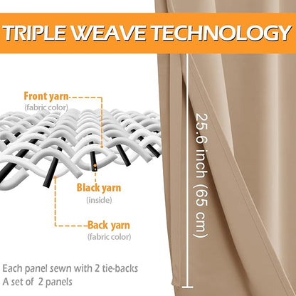 Blackout Window Curtain Panels, 38 x 72 Inch | Thermal Insulated, Light Blocking - Image 3