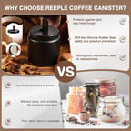 Coffee Canister, Premium Large Stainless Steel Insulated Vacuum Coffee Bean Storage Container Travel Jar, Kitchen Food Airtight Coffee Grounds Container for Tea, Sugar, Flour (26oz-Black)