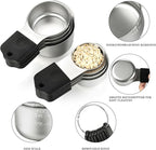 Magnetic Measuring Cups and Spoons Set of 17 Including 8 Stainless Steel Stackable Magnetic Measuring Cup 8 Magnetic Measuring Spoon with Leveler for Dry Liquid Ingredient