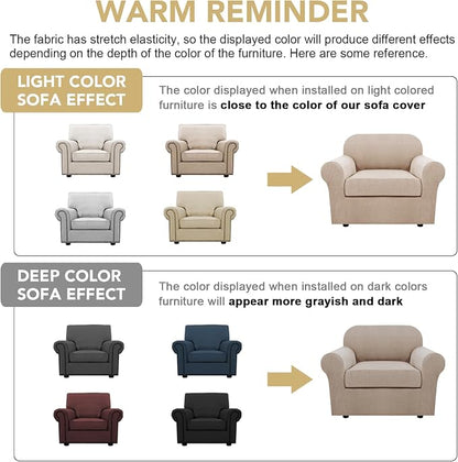 H.VERSAILTEX Armchair Slipcover Chair Cover 2 Piece Stretch Slipcovers - Image 4