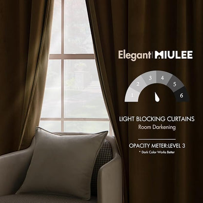 MIULEE Velvet Curtains Extra Wide 66x96 inches Gold Curtains | Luxury, Room - Image 5