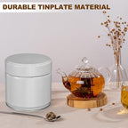 uxcell 2Pcs Round Tea Canisters, 3" x 3" Airtight Metal Tea Containers for Loose Tea, Coffee Beans, Spices - Durable, Compact, and Stylish Storage Tea Tin (White)