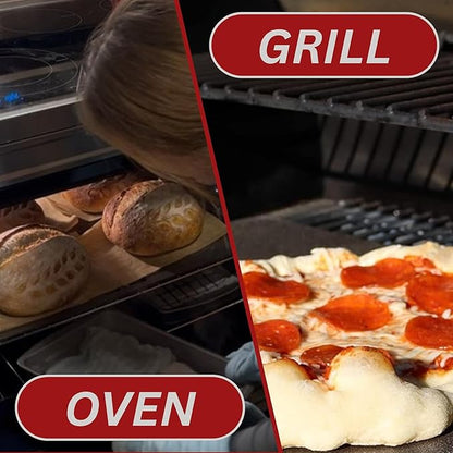 ThermiChef 14" by 20" Pizza Steel (3/16" Standard Thickness) - Multipurpose Cooking Steel for Ovens & Grills - Made in the USA