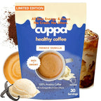 Cuppa French VanillaHealthy Mushroom Instant Coffee with Lion's Mane & Ashwagandha for All Day Energy & Focus - No Crash or Jitters - Nootropics for Brain Health, Gut Health, Immunity, Stress, Memory + Mood - 60 Servings
