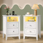 Bonnlo White Nightstand Set of 2 by Bonnlo