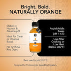 Dolce Flav Natural Orange Food Coloring – 2 oz Bright Plant-Based Liquid Dye | Water-Soluble Color for Baking, Drinks & Desserts | Graduated Dropper Included | No Artificial Dyes | Kosher | Made in USA