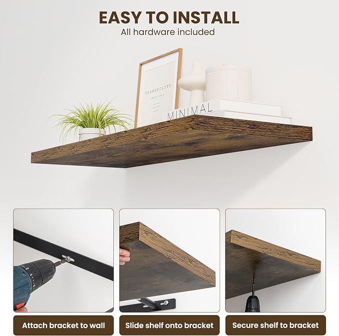 Dreamland 30" Floating Shelves for Wall, Wall-Mounted Shelves for Bedroom - Image 5