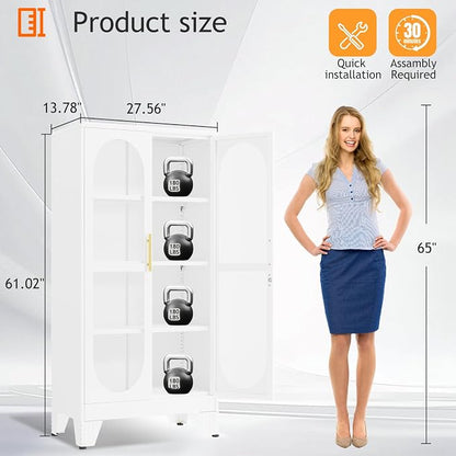 PAOFIN 61" H Locking Display Cabinet - Image 2