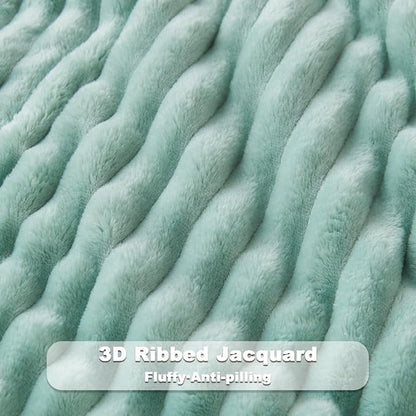 NEWCOSPLAY Fleece Ribbed Cozy Throw Blanket - Image 5