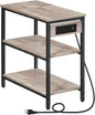 HOOBRO End Table with Charging Station, Simple Rustic Side Table with 3-Tier by HOOBRO