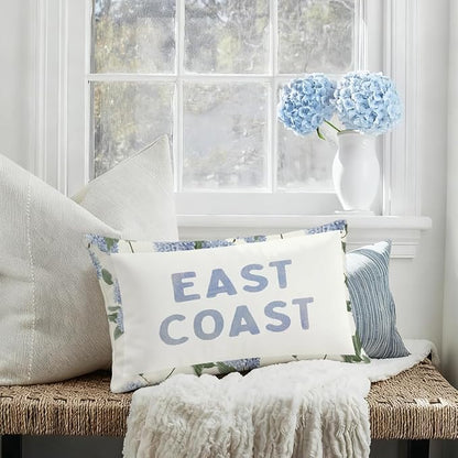 Coastal Decor, Hydrangea Floral East Coast Throw Pillow Lumbar Gifts - Image 6
