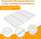 TeamFar Cooling Rack, 11.7” x 9” Stainless Steel Wire Baking Rack for Cooking Roasting Grilling, Fit for Oven Pan, Oven & Dishwasher Safe, Non-toxic & Heavy-Duty, 2PCS