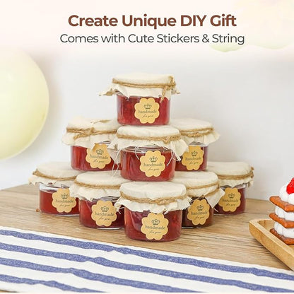 ComSaf Mini Mason Jars 4oz - 8 Pack, Regular Mouth Mason Jar with Lids and Seal Bands, Small Glass Canning Jar for Spice, Jam, Honey, Jelly, Dessert, Shower Wedding Favors, DIY Candles Decor