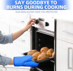 Mini Oven Mitts, Kitchen Oven Gloves Kitchen Mittens 500 Degrees Heat Resistant Baking Gloves, Non-Slip Silicone Surface with Hanging Loops Hot Gloves for Cooking, Baking, BBQ 1 Pair-Blue