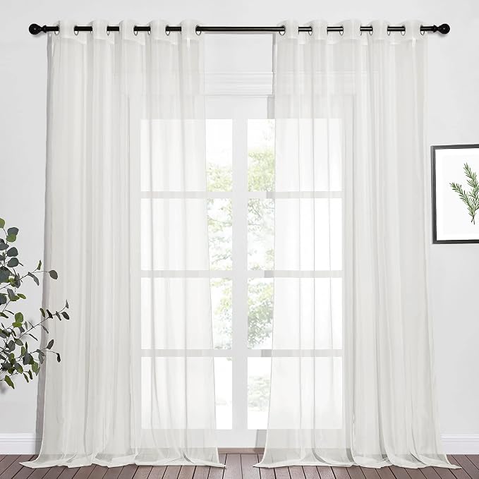 NICETOWN Voile Sheer Curtains for Bedroom Windows, Grommet Top Elegant by NICETOWN