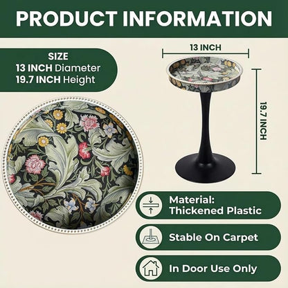 Gesodant Boho Chic Round Side Table, Stable Hourglass Pedestal Base, Unique - Image 3