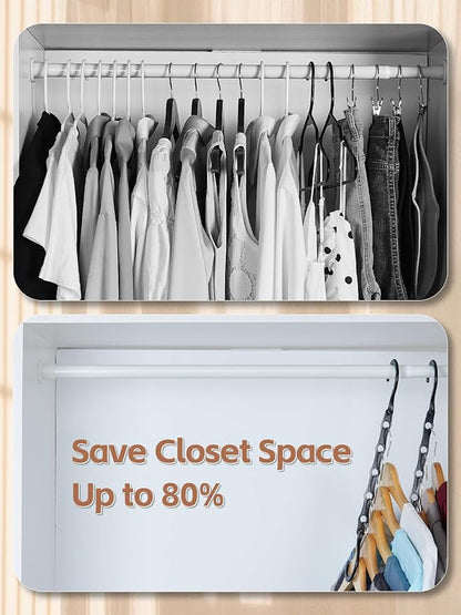 HOUSE DAY Space Saving Hanger 20 Pack Sturdy Black Magic Hangers - Image 3